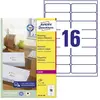 Image de Avery, Étiquettes, Étiquettes d'adresse recyclées LR7162-100 99.1 x 33.9 mm Blanc 1600 étiquettes