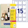 Image de Avery, Étiquettes, Zweckform étiquettes, carton, 220 g/qm, 50 x 50 mm, blanc satiné, bords parfaitement lisses