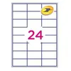 Image de Office Star - Blanc - 70 x 37 mm 2400 étiquette(s) (100 feuille(s) x 24 étiquettes