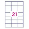 Image de Office Star - Blanc - 70 x 42 mm 2100 étiquette(s) (100 feuille(s) x 21 étiquettes