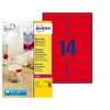 Image de Avery L7263R - Rouge fluo - 38.1 x 99.1 mm 350 étiquette(s) (25 feuille(s) x 14) étiquettes