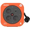 Image de Quarx Enrouleur ménager S-box 12 m, 3 prises 16A + USB A et USB C