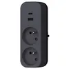 Image de Quarx Biplite 2P+T 16A + 2USB Bi ton noir