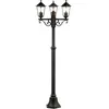 Image de Lampadaire extérieur BRILLIANT CARLEEN 3 lampes E27 IP44 200x61 cm Noir