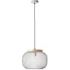 Image de Brilliant, Suspension, H 113 cm, D 40 cm, E27, à raccourcir, métal/bois, gris clair/brun (E27)