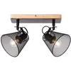 Image de BRILLIANT Whole spot bar 2-flammes noir / couleur bois