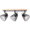 Image de BRILLIANT Whole spot bar 3-flammes noir / couleur bois