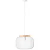 Image de Brilliant, Suspension, H 110 cm, D 40 cm, E27, à raccourcir, métal/bois, blanc/bois clair (E27)