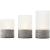 Image de Lot 3 Lampes A Poser Led Bougie Brilliant - 2500K - Plastique Et Verre - Gris Et Blanc Mat