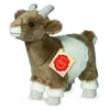 Image de Peluche chèvre marron et blanche 22 cm
