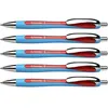 Image de Schneider Slider Rave Lot de 5 Stylos à bille rétractables et rechargeables avec technologie Viscoglide Encre rouge