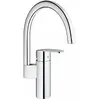 Image de Grohe, Robinetterie de cuisine, Wave Cosmopolitan Robinet de cuisine, bec haut, orientable, système de montage rapide, chromé
