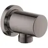 Image de Grohe, Barre de douche + curseur, Coude de raccordement mural Rainshower 1/2 pouce, rosace ronde hard graphite