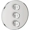 Image de Grohe, Robinetterie de salle de bains, Vanne encastrée GROHTHERM SMARTCONTROL ronde, 3 voies supersteel