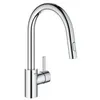 Image de Grohe eurosmart cosmopolitan mitigeur cuisine avec douchette extractible 2 jets, col de cygne, chrome (31481001)