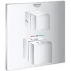 Image de Grohe, Robinetterie de salle de bains, Mitigeur thermostatique de douche. GROHTHERM CUBE carré, avec inverseur 2 voies chromé
