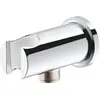 Image de Grohe, Barre de douche + curseur, Coude de raccordement mural RAINSHOWER rosace ronde chrome