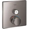 Image de Grohe, Robinetterie de salle de bains, Thermostat GROHTHERM SMARTCONTROL carré, 1 vanne d'arrêt hard graphite