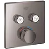 Image de Grohe, Robinetterie de salle de bains, Thermostat GROHTHERM SMARTCONTROL carré, 2 vannes d'arrêt hard graphite