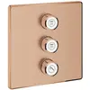 Image de Grohe, Robinetterie de salle de bains, Vanne encastrée GROHTHERM SMARTCONTROL carrée, triple warm sunset brossé