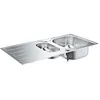Image de GROHE Evier 1 cuve et demie avec égouttoir réversible en acier inoxydable K200