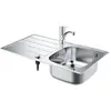 Image de Grohe, Évier, Kit évier encastrable K500 avec robinetterie de cuisine inox (Evier encastré)