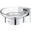 Image de Grohe, Distributeur de savon + porte-savon, Start Cube QuickFix porte-savon avec support, à coller, chromé