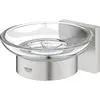 Image de Grohe, Distributeur de savon + porte-savon, Start Cube QuickFix porte-savon avec support, à coller, supersteel