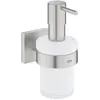 Image de Grohe, Distributeur de savon + porte-savon, Start Cube QuickFix distributeur de savon avec support, adhésif, supersteel