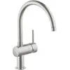 Image de Grohe, Robinetterie de cuisine, Robinet de cuisine avec mitigeur Minta supersteel mat 32917
