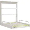 Image de Table à langer murale en bois blanc avec matelas à langer 50x70