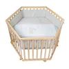 Image de Parc bébé hexagonal Lovely bears en bois imitation chêne clair