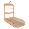 Image de Table à langer murale en bois imitation chêne clair