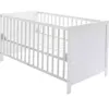 Image de Lit bébé évolutif en bois blanc réglable en hauteur Roba 70x140