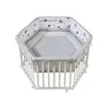 Image de Parc en bois avec parure TOBY - D.120 x H.73 cm - coloris blanc