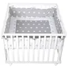 Image de Parc bébé carré Little stars en bois blanc - 100x100 cm