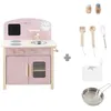 Image de Cuisine en bois pour enfant - ROBA - Équipée avec accessoires - Rose / Naturel