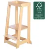 Image de Tour d'apprentissage Montessori - ROBA - Bambou Certifié FSC - Réglable sur 3 niveaux de hauteur - Jusqu'a 80 Kg - Naturel