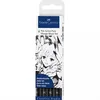 Image de Set de 4 Feutres Faber-Castell Pitt Artist Pens Manga Noir