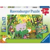 Image de Ravensburger Kinderpuzzle 2x12 Teile - Freundliche Tierfreunde (12 pièces)