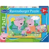 Image de Ravensburger Kinderpuzzle 2x12 Teile - Peppa Wutz - Glückliche Familie Wutz! (24 pièces)