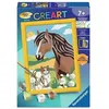Image de Peinture par numero enfant des 7 ans - CreArt Kids - 13x18 cm - Cheval et soleil