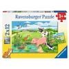 Image de Puzzle 12 Pièces : 2 Puzzles - Animaux de la Ferme, Ravensburger