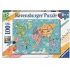 Image de Puzzle Ravensburger XXL La carte du monde 100 pièces