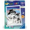 Image de CreArt Kids 18x24cm Doux bisous de Husky, Kit de peinture par numéros Numéro d'Art, Des 7 ans, 25829, Ravensburger