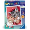 Image de CreArt Kids 18x24cm Chaton et son nounours, Kit de peinture par numéros Numéro d'Art, Des 9 ans, 25838, Ravensburger