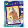 Image de CreArt Kids 18x24cm Cheval fleuri, Kit de peinture par numéros Numéro d'Art, Des 7 ans, 25906, Ravensburger