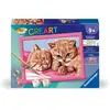 Image de Peinture au numéro Ravensburger - CreArt - Petits chatons roux - 19 x 14 cm