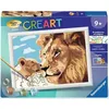 Image de Peinture par numero enfant des 7 ans - CreArt Kids - 18x24 cm - Lion et son bebe