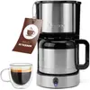 Image de Clatronic KA 3805 Machine à café argentée, 8-10 tasses, Cafetières à filtre, Argent, Noir